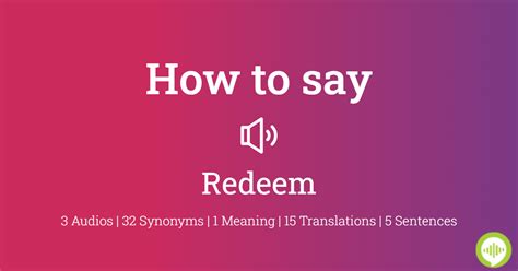 redeem pronunciation|Redeem .